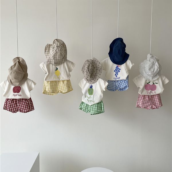 2021 korean ins baby fruit tshirt short sets newborn baby boys girls cotton short sleeve tshirt+plaid shorts 2pcs clothing sets, White
2021 korean ins baby fruit tshirt short sets newborn baby boys girls cotton short sleeve tshirt+plaid shorts 2pcs clothing sets, White