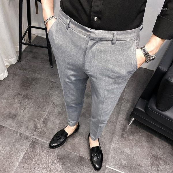 men's pants traje de vestir hombre 2021 spring solid color fashionable trouser slim british casual pant light gray dress men 40 42 size, Black
men's pants traje de vestir hombre 2021 spring solid color fashionable trouser slim british casual pant light gray dress men 40 42 size, Black