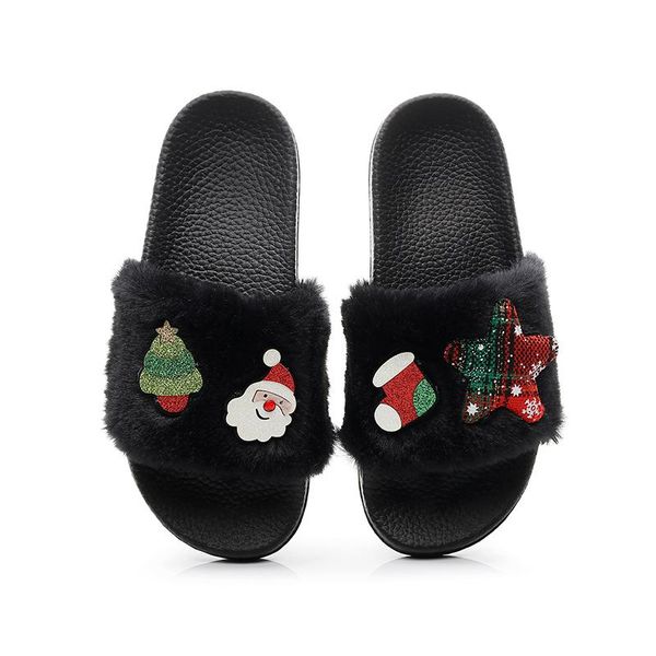 women flurry slippers christmas flats shoes ladies non-slip home outdoor footwear female fashion 2021 winter cute slip on, Black
women flurry slippers christmas flats shoes ladies non-slip home outdoor footwear female fashion 2021 winter cute slip on, Black