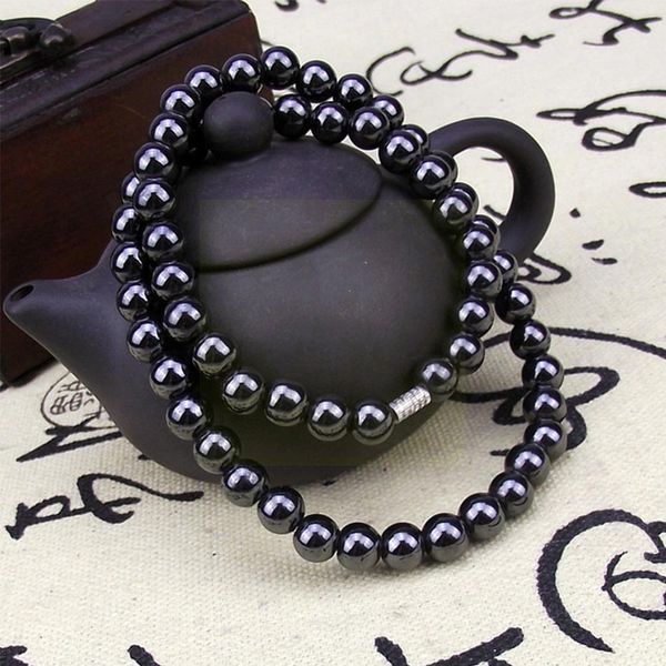 women black magnetic necklace beads hematite stone care women slimming for men weight therapy health loss necklace, Silver
women black magnetic necklace beads hematite stone care women slimming for men weight therapy health loss necklace, Silver