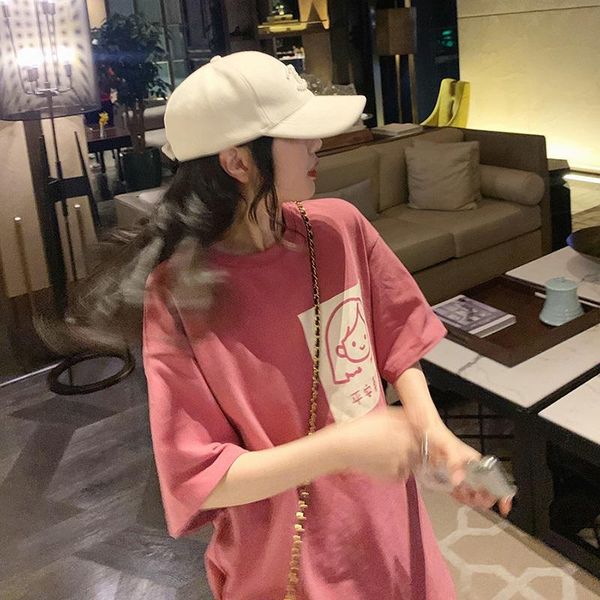 women's t-shirt cartoon little girl peace and joy letter print pattern milk fiber women summer korean harajuku style fashion female, White
women's t-shirt cartoon little girl peace and joy letter print pattern milk fiber women summer korean harajuku style fashion female, White