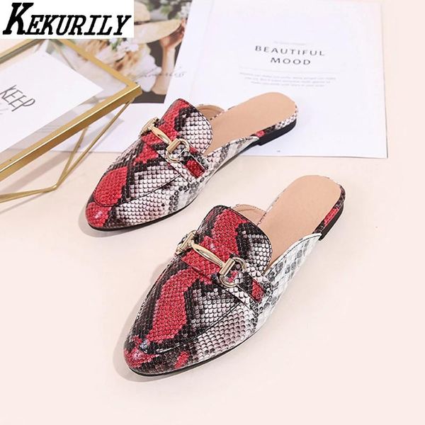 snake prints slippers women low heels mules metal decoration closed toe shoes shallow slides big size loafers zapatos de mujer, Black
snake prints slippers women low heels mules metal decoration closed toe shoes shallow slides big size loafers zapatos de mujer, Black