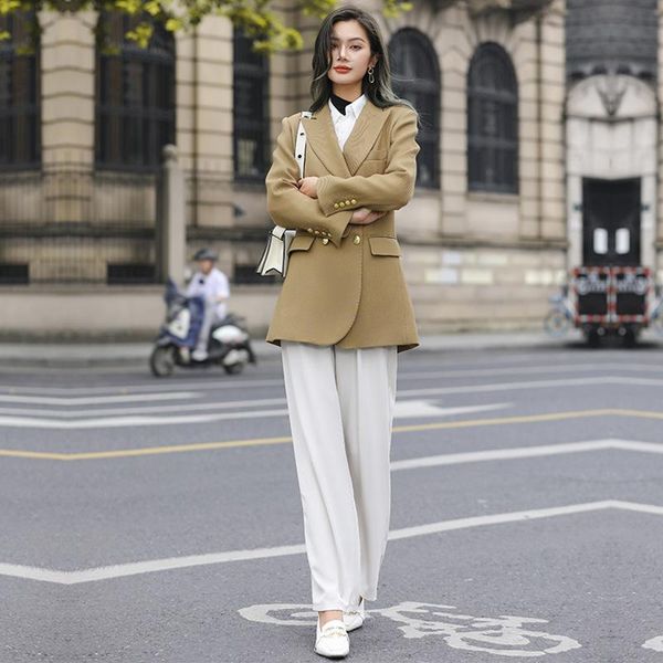 women's wool & blends 2021 autumn elegant high-grade goddess temperament slim-fit worsted all-wool suit jacket, Black
women's wool & blends 2021 autumn elegant high-grade goddess temperament slim-fit worsted all-wool suit jacket, Black