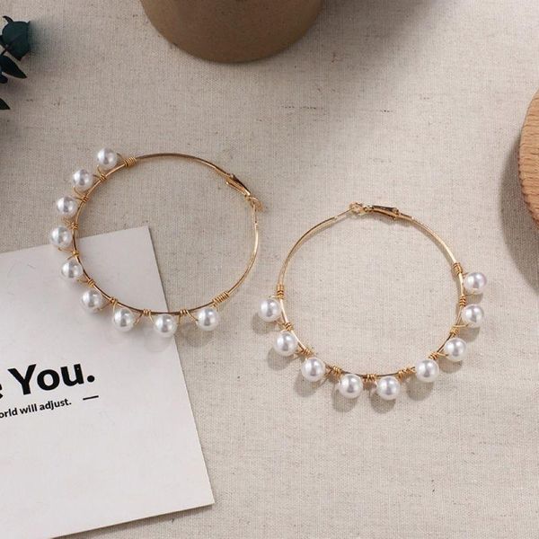 elegant white large pearl hoop earrings for women exaggerated fashion jewelry & huggie, Golden;silver
elegant white large pearl hoop earrings for women exaggerated fashion jewelry & huggie, Golden;silver