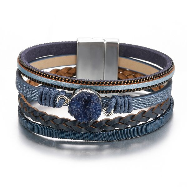 ethnic style natural stone charm leather cuff bracelet alloy magnetic buckle bangle for man woman lovers gift, White
ethnic style natural stone charm leather cuff bracelet alloy magnetic buckle bangle for man woman lovers gift, White