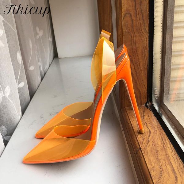 dress shoes tikicup orange summer women transparent soft pvc pointy toe high heel slingback jelly stiletto pumps colors customizable, Black
dress shoes tikicup orange summer women transparent soft pvc pointy toe high heel slingback jelly stiletto pumps colors customizable, Black