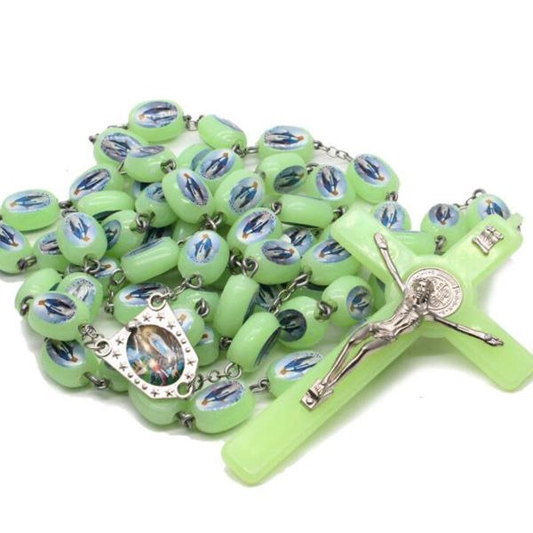 luminous glow cross necklace our lady of grace guadalupe rosary beads religious prayer jewelry decoration accessories pendant necklaces, Silver
luminous glow cross necklace our lady of grace guadalupe rosary beads religious prayer jewelry decoration accessories pendant necklaces, Silver