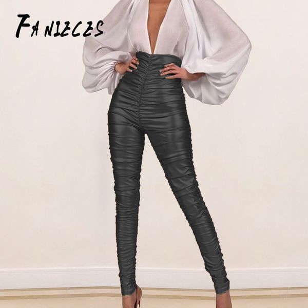 women pencil pant casual hip hop pu leather metal silver gold high waist sports trousers pants ladies skinny streetwear 210520, Black;white
women pencil pant casual hip hop pu leather metal silver gold high waist sports trousers pants ladies skinny streetwear 210520, Black;white
