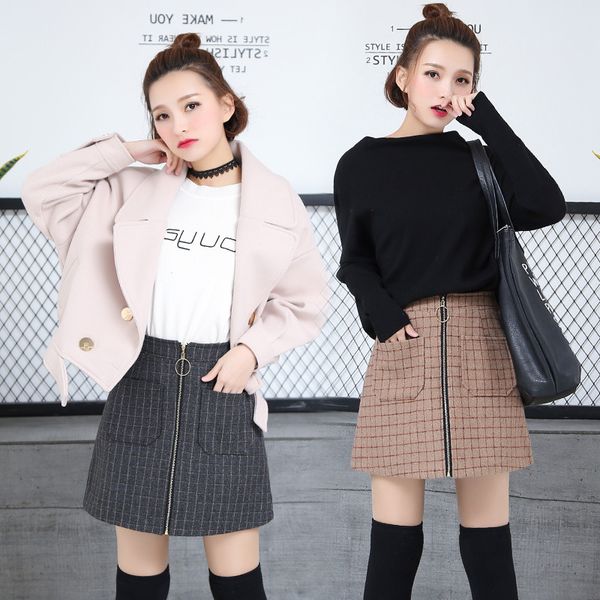 skirt women split details plaid with under shorts mini skort in check harajuku skirts tweed, Black
skirt women split details plaid with under shorts mini skort in check harajuku skirts tweed, Black