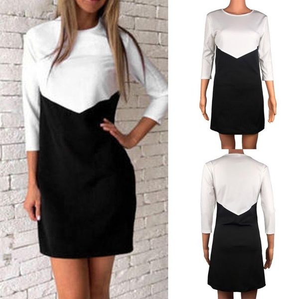 womens casual long sleeve patchwork slim dress ladies o-neck simple style holiday beach large size dresses, Black;gray
womens casual long sleeve patchwork slim dress ladies o-neck simple style holiday beach large size dresses, Black;gray