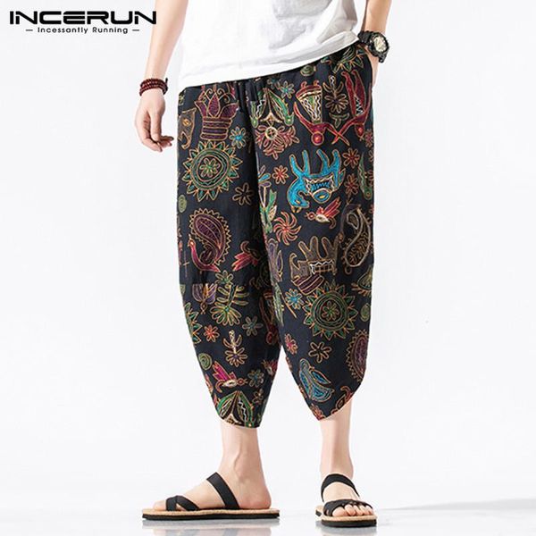 men's pants incerun vintage men harem ethnic style printed streetwear joggers calf length trousers elastic waist pantalones hombre, Black
men's pants incerun vintage men harem ethnic style printed streetwear joggers calf length trousers elastic waist pantalones hombre, Black