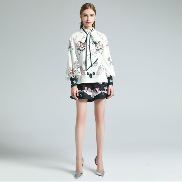 spring designer autumn metal piece print lantern sleeves fashion half skirt vintage female sets, Black
spring designer autumn metal piece print lantern sleeves fashion half skirt vintage female sets, Black