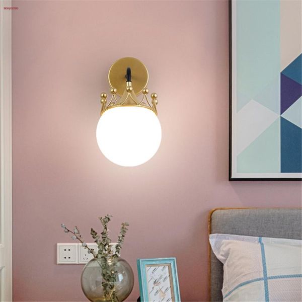 nordic ins princess bedside crown glass ball metal led wall lamp children's room creative corridor sconce kindergarten lights
nordic ins princess bedside crown glass ball metal led wall lamp children's room creative corridor sconce kindergarten lights