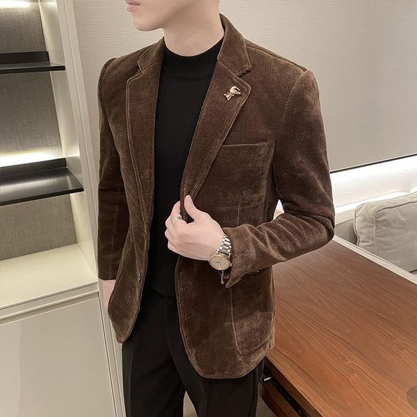 men's suits & blazers 2021 autumn winter luxury corduroy men wedding business casual suit jacket social streetwear slim dress coat vest, White;black
men's suits & blazers 2021 autumn winter luxury corduroy men wedding business casual suit jacket social streetwear slim dress coat vest, White;black