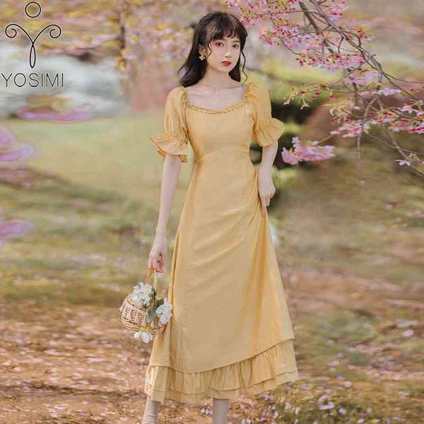yosimi vintage cotton long women dress summer short puff sleeve a-line mid-calf o-neck empire party elegant 210604, Black;gray
yosimi vintage cotton long women dress summer short puff sleeve a-line mid-calf o-neck empire party elegant 210604, Black;gray