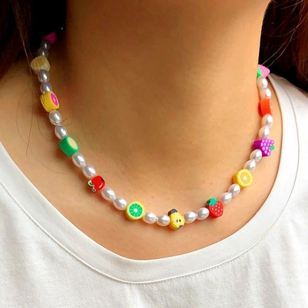 chokers korean colorful fruit pearl choker necklaces for women summer boho hand woven beads soft clay necklace girl jewelry gifts, Golden;silver
chokers korean colorful fruit pearl choker necklaces for women summer boho hand woven beads soft clay necklace girl jewelry gifts, Golden;silver