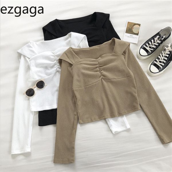 ezgaga blouse women autumn new fashion korean female square collar elegant long sleeve short ladies shirts outwear 210430, White
ezgaga blouse women autumn new fashion korean female square collar elegant long sleeve short ladies shirts outwear 210430, White