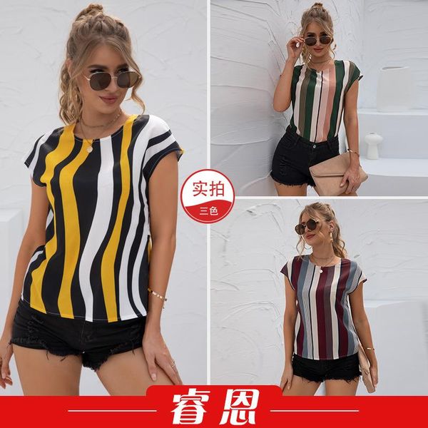 women's t-shirt summer 2021 fashion print striped backless womens clothing white off shoulder mujer camisetas
women's t-shirt summer 2021 fashion print striped backless womens clothing white off shoulder mujer camisetas