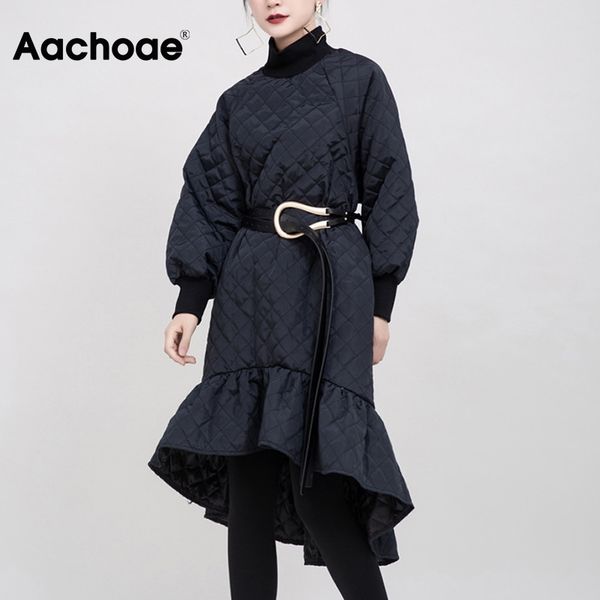aachoae autumn winter loose padded dress women turtleneck ruffled trumpet midi dress patchwork long sleeve chic dresses 210413, Black;gray
aachoae autumn winter loose padded dress women turtleneck ruffled trumpet midi dress patchwork long sleeve chic dresses 210413, Black;gray