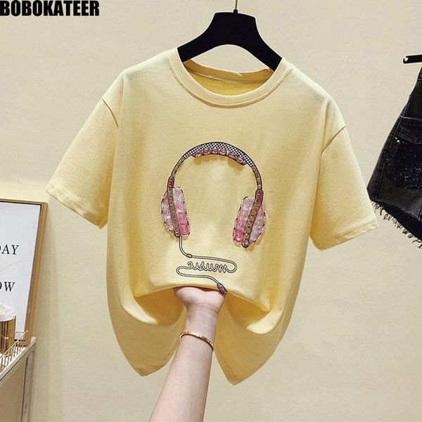 women's t-shirt summer short sleeve t shirt women clothing white oversized tshirt female loose beading cotton tee korean fashion 2021
women's t-shirt summer short sleeve t shirt women clothing white oversized tshirt female loose beading cotton tee korean fashion 2021