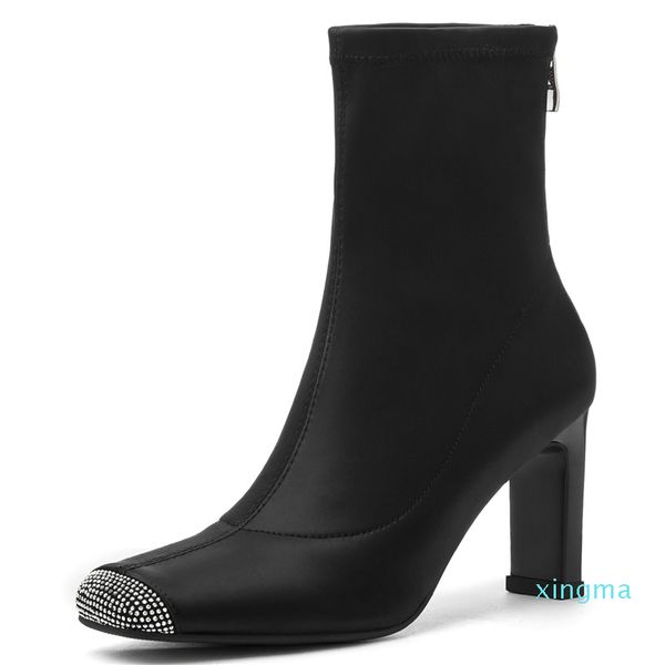 sock boots stretch elastic ankle boots rhinestone toe chunky heel shoes silk sock shoes women designer zipper boot, Black
sock boots stretch elastic ankle boots rhinestone toe chunky heel shoes silk sock shoes women designer zipper boot, Black