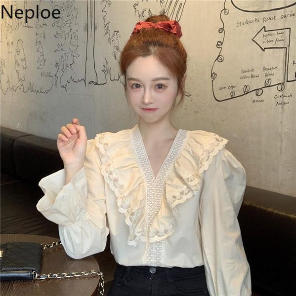 women's blouses & shirts lace patchwork blouse women spring solid v neck long puff sleeve ladies blusa fashion casual female 6lk8, White
women's blouses & shirts lace patchwork blouse women spring solid v neck long puff sleeve ladies blusa fashion casual female 6lk8, White