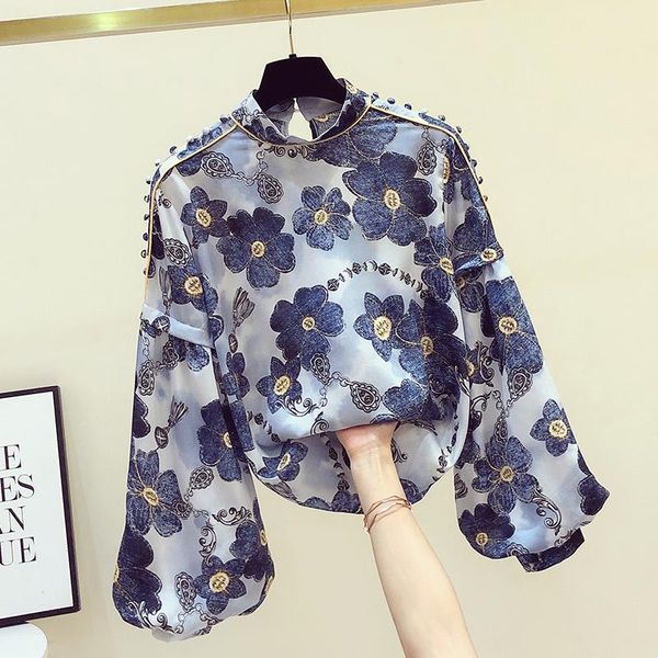 retro chiffon shirt women's 2021 spring korean loose fashion print color stand collar lantern sleeve blouses & shirts, White
retro chiffon shirt women's 2021 spring korean loose fashion print color stand collar lantern sleeve blouses & shirts, White