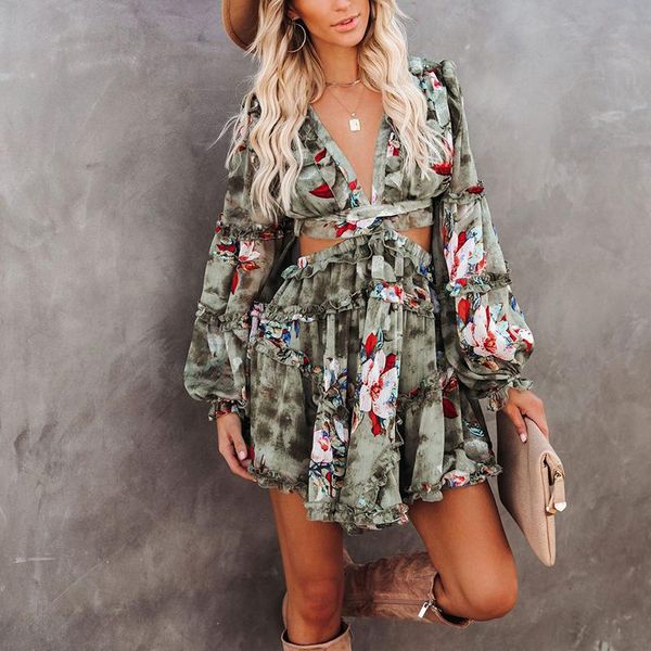 casual dresses hollow out backless lace up women dress spring 2021 floral print a-line waist cascading ruffle female mini vestidos, Black;gray
casual dresses hollow out backless lace up women dress spring 2021 floral print a-line waist cascading ruffle female mini vestidos, Black;gray