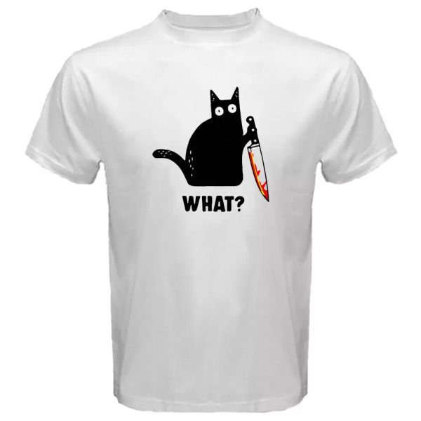 Cat What Funny Black Cat Murderous Cat with Knife Funny Men's White T-Shirt USA, White;black
Cat What Funny Black Cat Murderous Cat with Knife Funny Men's White T-Shirt USA, White;black