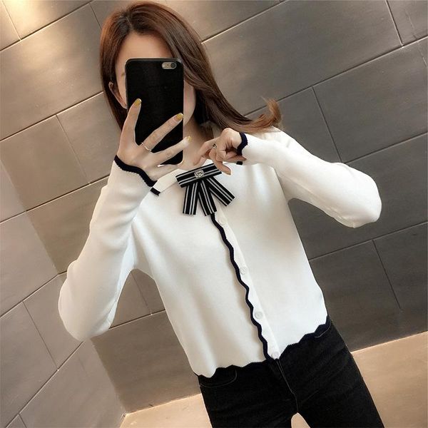 women's knits & tees ladies brief paragraph coat in 2021 during the spring and autumn thin bowknot sweater render unlined upper garment, White
women's knits & tees ladies brief paragraph coat in 2021 during the spring and autumn thin bowknot sweater render unlined upper garment, White