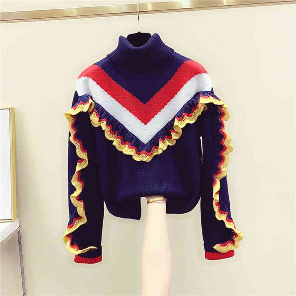 autumn winter women's high-necked luxury flouncing long sleeves knitted sweater ladies pullover sweaters a3827 210428, White;black
autumn winter women's high-necked luxury flouncing long sleeves knitted sweater ladies pullover sweaters a3827 210428, White;black