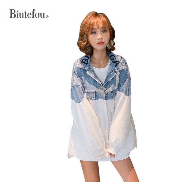 women's jackets 2021 autumn fashion denim patchwork letter embroidery women hole, Black;brown
women's jackets 2021 autumn fashion denim patchwork letter embroidery women hole, Black;brown