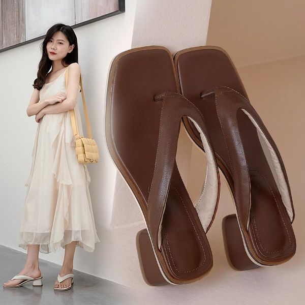genuine leather fashion med heels slippers ladies sandals women summer shoes outdoor slipper flip-flops elegant woman, Black
genuine leather fashion med heels slippers ladies sandals women summer shoes outdoor slipper flip-flops elegant woman, Black