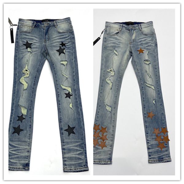luxutys designer mens jeans casual embroidery five-stars patchwork blue pants classic applique fashion holes motorcycle biker slim skinny tr
luxutys designer mens jeans casual embroidery five-stars patchwork blue pants classic applique fashion holes motorcycle biker slim skinny tr