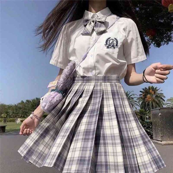 summer jk women plaid skirts harajuku y2k high waisted kawaii pleated skirt japanese ladies sweet plaid mini skirts women, Black