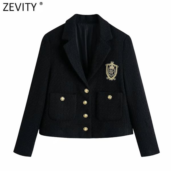 women england style badge patch breasted woolen blazer coat vintage long sleeve pockets female outerwear chic ct663 210420, Black
women england style badge patch breasted woolen blazer coat vintage long sleeve pockets female outerwear chic ct663 210420, Black