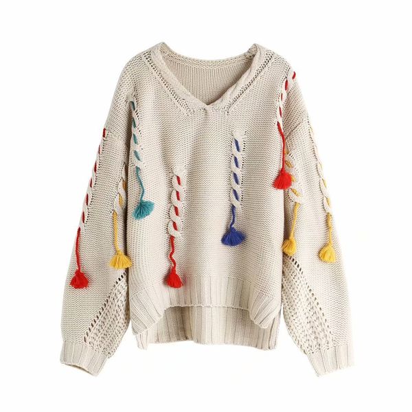 xc/1388tt taobao womens clothing in stock wholesale korean style tassel pendant v-neck lazy sweater, White;black
xc/1388tt taobao womens clothing in stock wholesale korean style tassel pendant v-neck lazy sweater, White;black