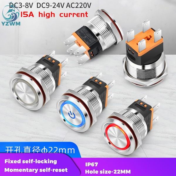 smart home control yzwm 15a high current self-locking metal button switch reset power start with light small 22mm
smart home control yzwm 15a high current self-locking metal button switch reset power start with light small 22mm