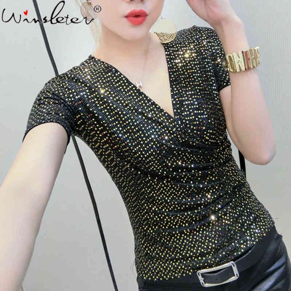 women's t-shirt summer european clothes fashion v-neck shiny t-shirt elegant women bright gold bottoming shirt tees 2021, White
women's t-shirt summer european clothes fashion v-neck shiny t-shirt elegant women bright gold bottoming shirt tees 2021, White