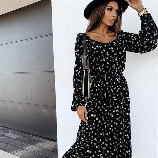 spring womens dresses long sleeve floral midi woman dress summer fashion square collar ruffles black for women casual vestidos, Black;gray
spring womens dresses long sleeve floral midi woman dress summer fashion square collar ruffles black for women casual vestidos, Black;gray