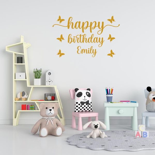 wall stickers personalized name happy birthday sign sticker custom kids party art decals anniversary decor 
wall stickers personalized name happy birthday sign sticker custom kids party art decals anniversary decor
