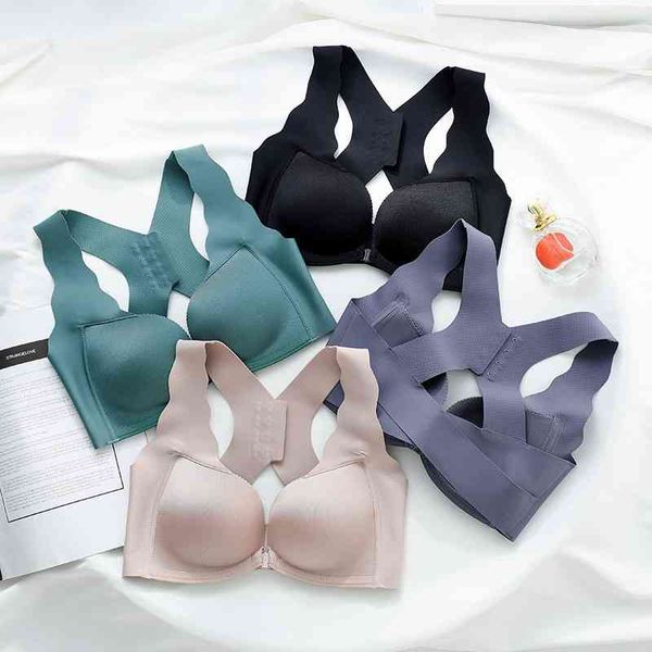 wind no trace solid color vest underwear without steel ring medium thick front buckle bra 1650#, Black;white 
wind no trace solid color vest underwear without steel ring medium thick front buckle bra 1650#, Black;white