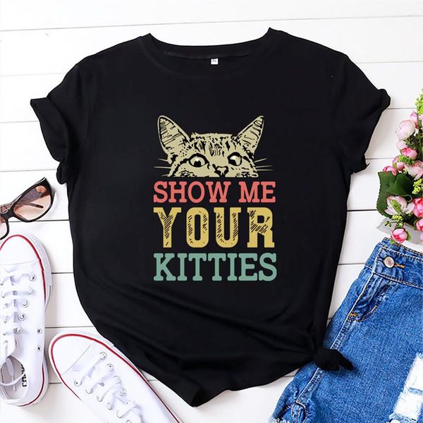 dreamlikelin summer women cute cat print cotton t-shirt plus size show me your kitties short sleeve t shirts s-5xl women's, White
dreamlikelin summer women cute cat print cotton t-shirt plus size show me your kitties short sleeve t shirts s-5xl women's, White