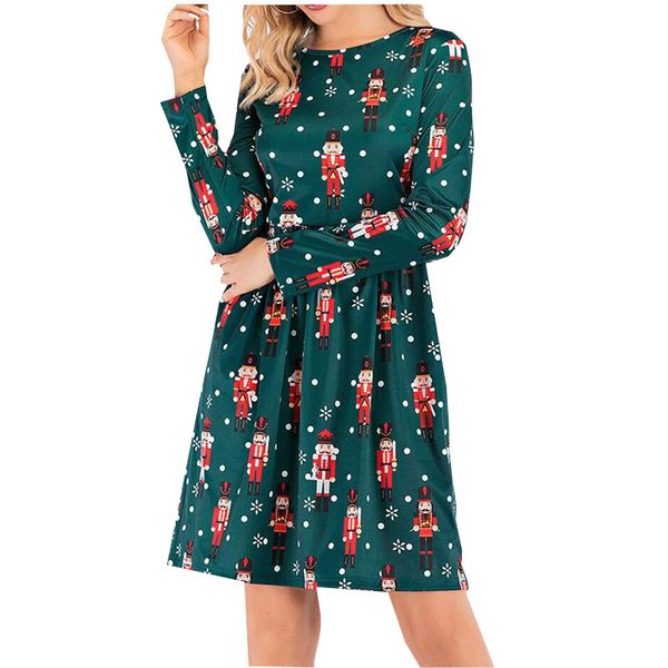 autumn and winter long-sleeved printed christmas dress plus size women's clothing, Black;gray
autumn and winter long-sleeved printed christmas dress plus size women's clothing, Black;gray