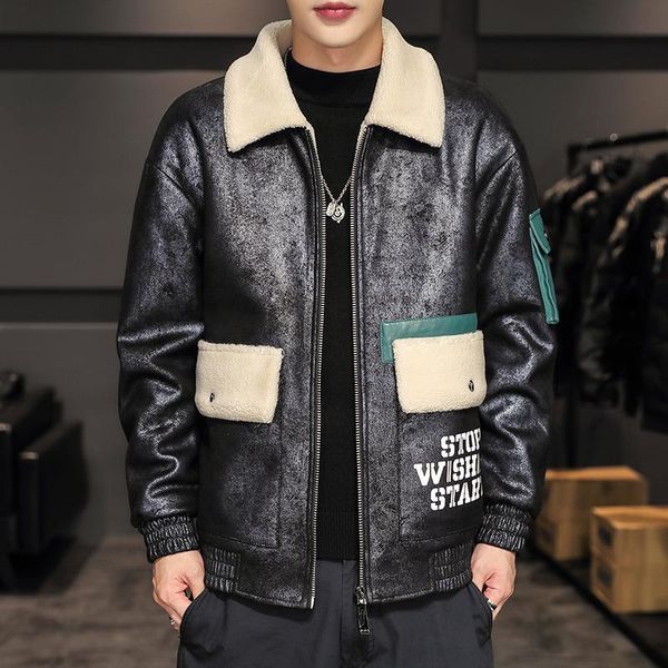 men's jackets winter coat corduroy cashmere thickened imitation lamb wool top, Black;brown
men's jackets winter coat corduroy cashmere thickened imitation lamb wool top, Black;brown