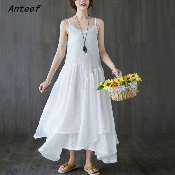 sleeveless strap plus size cotton vintage dresses for women casual loose long woman summer dress elegant clothes sundress 210517, Black;gray
sleeveless strap plus size cotton vintage dresses for women casual loose long woman summer dress elegant clothes sundress 210517, Black;gray