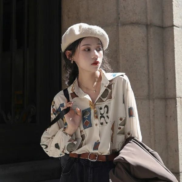 spring vintage oversize women's blouse tunic shirt geometry print button up ladies plus size long sleeve female 210521, White
spring vintage oversize women's blouse tunic shirt geometry print button up ladies plus size long sleeve female 210521, White