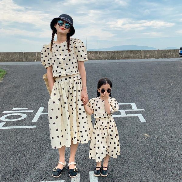 family matching outfits girls' polka-dot pantsuit mother's and daughter's summer suit mommy daughter clothes me cloth set, Blue
family matching outfits girls' polka-dot pantsuit mother's and daughter's summer suit mommy daughter clothes me cloth set, Blue