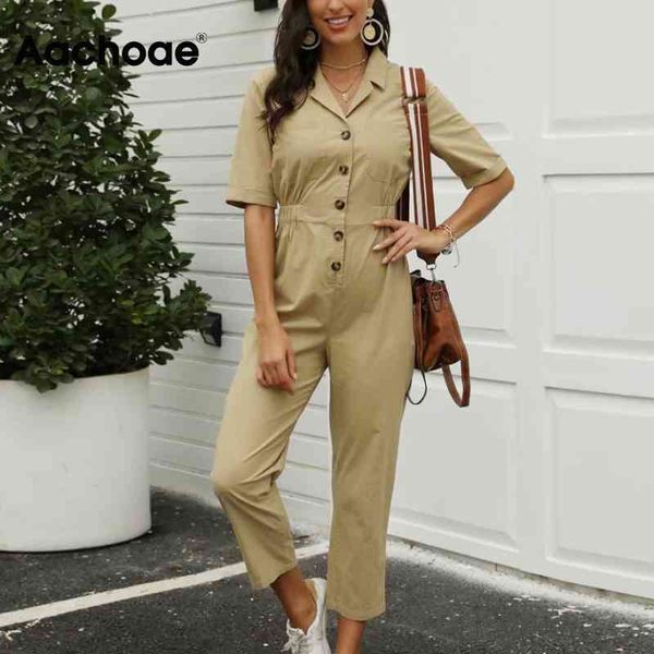 women solid casual cargo jumpsuit office wear short sleeve bodysuit female high street turn down collar long overalls 210413, Black;white
women solid casual cargo jumpsuit office wear short sleeve bodysuit female high street turn down collar long overalls 210413, Black;white