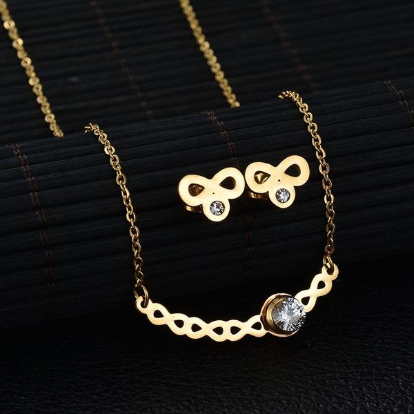 earrings & necklace simple infinity jewelry set never fade stainless steel cz earring for women wedding gift, Silver
earrings & necklace simple infinity jewelry set never fade stainless steel cz earring for women wedding gift, Silver